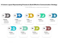 9 column layout representing process to build effective communication strategy