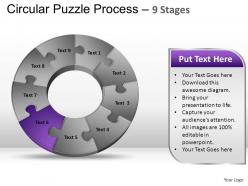 9 components circular puzzle process powerpoint slides and ppt templates 0412