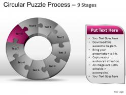 9 components circular puzzle process powerpoint slides and ppt templates 0412