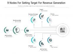 9 nodes for setting target for revenue generation