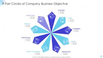 9 Part Circles Of Company Business Objective