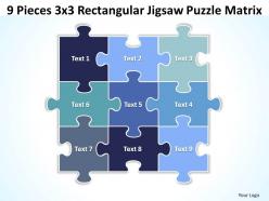9 pieces 3x3 rectangular jigsaw puzzle matrix