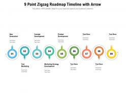 9 point zigzag roadmap timeline with arrow