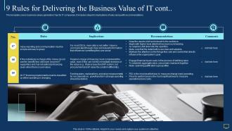 9 rules for delivering the business value of it cont it value story that matters to business leadership