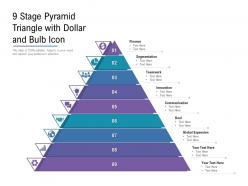 9 stage pyramid triangle with dollar and bulb icon