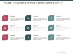 9 step to marketing agenda meeting example of ppt