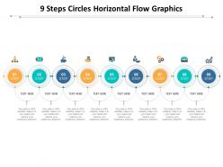 9 steps circles horizontal flow graphics