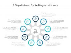 9 steps hub and spoke diagram with icons