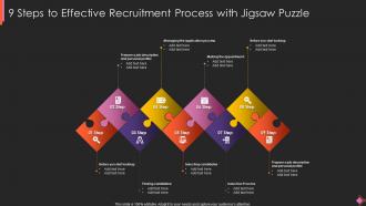 9 Steps To Effective Recruitment Process With Jigsaw Puzzle