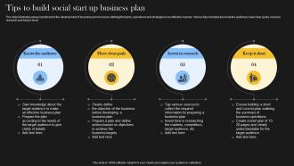 A116 Tips To Build Social Start Up Business Plan Comprehensive Guide For Social Business