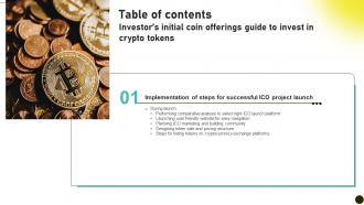 A121 Investors Initial Coin Offerings Guide To Invest In Crypto Tokens Table Of Contents BCT SS V