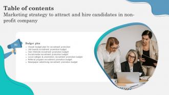 A148 Marketing Strategy To Attract And Hire Candidates In Non Table Of Contents Strategy SS V