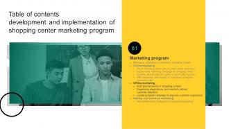 A37 Development And Implementation Of Shopping Center Marketing Program Table Of Contents MKT SS V
