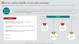 A47 Overview And Key Benefits Of Real Estate Marketing Real Estate Marketing Plan To Maximize ROI MKT SS V