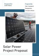A4 solar power project proposal template