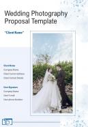A4 wedding photography proposal template