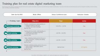 A50 Training Plan For Real Estate Digital Marketing Team Real Estate Marketing Plan To Maximize ROI MKT SS V
