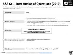 A and f co introduction of operations 2019