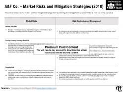A And F Co Market Risks And Mitigation Strategies 2018