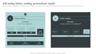 A B Testing Before Sending Personalized Emails Collecting And Analyzing Customer Data