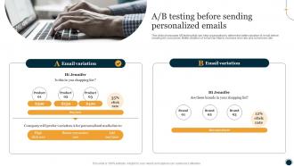 A B Testing Before Sending Personalized Emails One To One Promotional Campaign