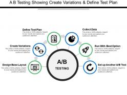 A b testing showing create variations and define test plan