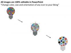 A bulb with network of apps for social media flat powerpoint design