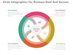 A circle infographics for business deal and success flat powerpoint design