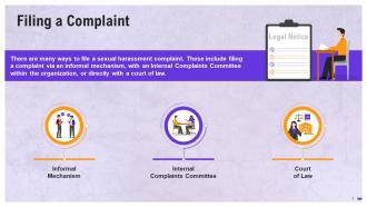 A Complete Guide To Filing A Sexual Harassment Complaint Training Ppt