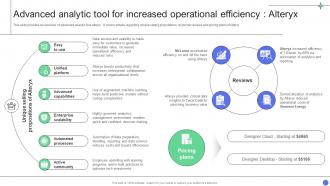 A Comprehensive Guide Advanced Analytic Tool For Increased Operational Efficiency Data Analytics SS