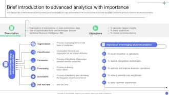 A Comprehensive Guide Brief Introduction To Advanced Analytics With Importance Data Analytics SS