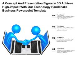 A concept presentation figure in 3d achieve high impact with our technology handshake business template