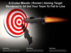 A cruise missile rocket aiming target rendered in 3d get your team to fall in line