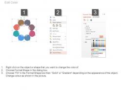 A eight staged circle for marketing positioning strategy flat powerpoint design