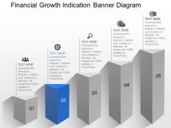 A financial growth indication banner diagram powerpoint template