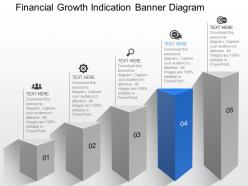 A financial growth indication banner diagram powerpoint template
