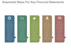 A five sequential steps for key financial statements flat powerpoint design