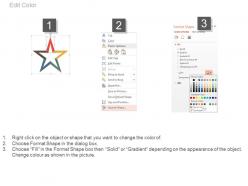 A five staged service distribution star diagram flat powerpoint design
