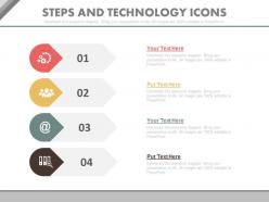 A four staged steps and technology icons flat powerpoint design