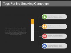 a Four Tags For No Smoking Campaign Flat Powerpoint Design