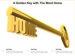A golden key with the word home