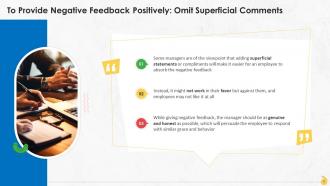 A Guide To Deliver Negative Feedback At Workplace Training Ppt Captivating Template