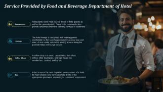 A Guide To Food And Beverage Department Functions In Hotel Training Ppt Designed Slides