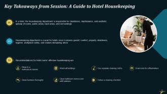 A Guide To Hotel Housekeeping Training Ppt Idea Pre-designed