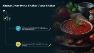 A Guide To Hotel Kitchen Department Sections Training Ppt Customizable Slides