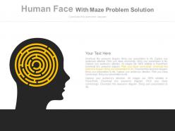 A human face with maze problem solution flat powerpoint design