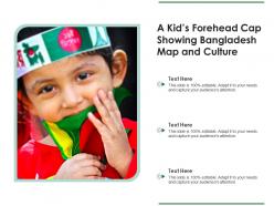 A kids forehead cap showing bangladesh map and culture
