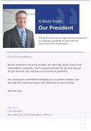 A note from our president presentation report infographic ppt pdf document
