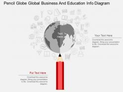 A pencil globe global business and education info diagram flat powerpoint design