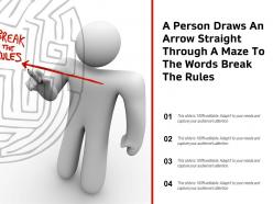 A Person Draws An Arrow Straight Through A Maze To The Words Break The Rules